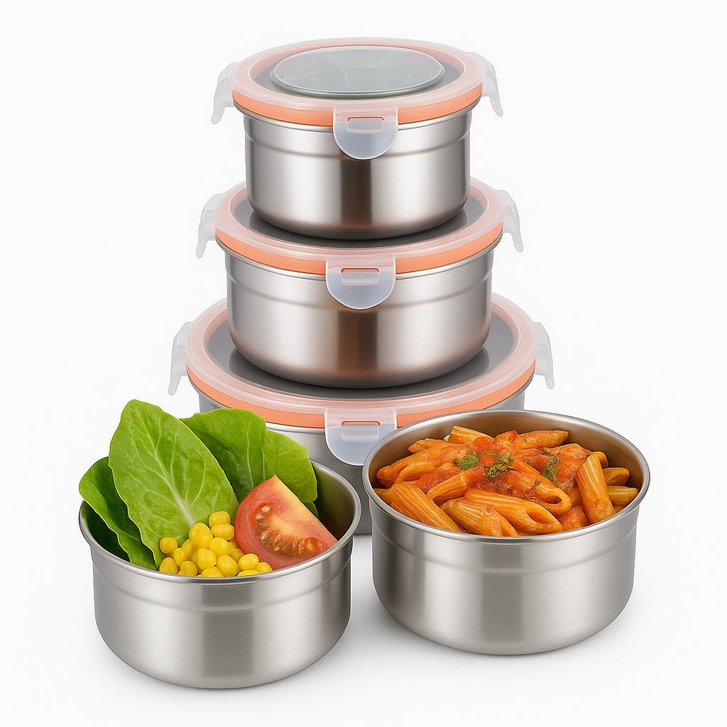 ظرف استیل سه تیکه