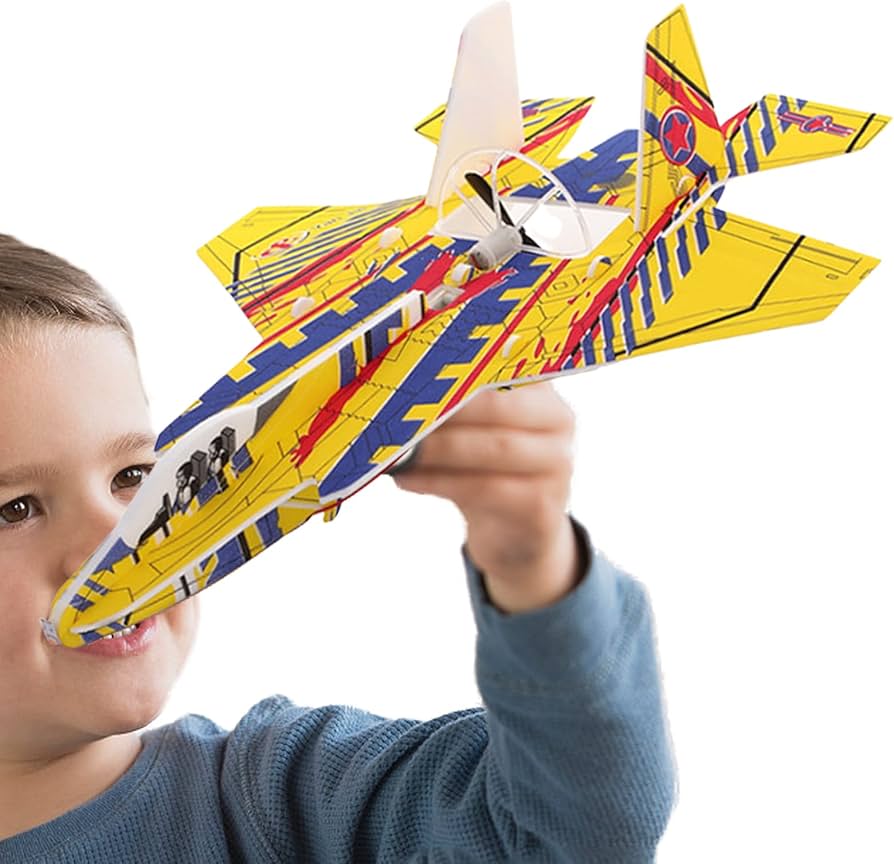 اسباب بازی جت پروازی فومی نشکن شارژی چراغ دار مناسب رده سنی 5 سال به بالا