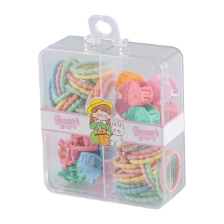 کش مو به همراه گیره سر بسته 4 عددی جعبه دار با ارسال رنگ رندوم