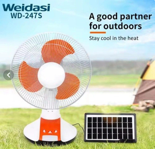 پنکه شارژی ویداسی مدل WD-247S+پنل خورشیدی